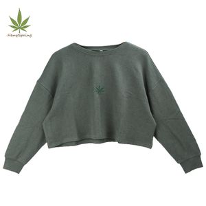 Women's short hoodie linen cotton women hoodies  sweatshirt customize women streetwear   linen Pullovers hoodie