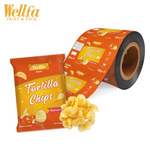 Custom Printed Pet Aluminum Foil Food Packaging Sachet Roll Taro Popcorn Potato Chip Packaging Laminated Material Plastic Film