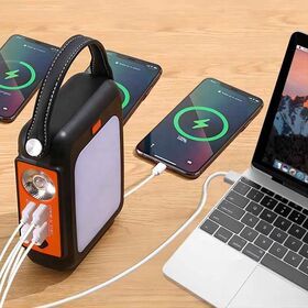 Multifunctional rechargeable TYPE C PD quick charge portable power bank charger for Camping Emergency Backup