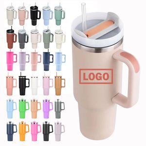 Wholesale Double Wall 40oz h2.0 Tumblers Outdoor Cup 40 oz With Handle 30oz Cups With Lids And Straws Mugs