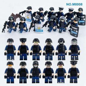 M8008 City Police Anti-terrorism Soldier Figure Professional Doll Weapon Military Army Building Blocks Accessories Toys For