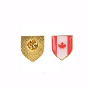Factory Custom Shield Canada Flag Brooch Wholesale Badge Round Metal Badge Clothing Accessories National Flag Buckle Pin