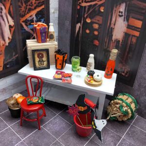 Miniature 1:12 Scale Halloween Party Furniture Toys for Dollhouse Decoration for Halloween Decorations