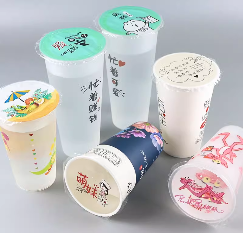 Shenzhen Jiwangjia Technology Co., Ltd. Factory Direct Plastic Cup Paper Cup Sealing Film Heat Seal Beverage Cup Sealing Film Milk Tea Cold Drink Sealer Film
