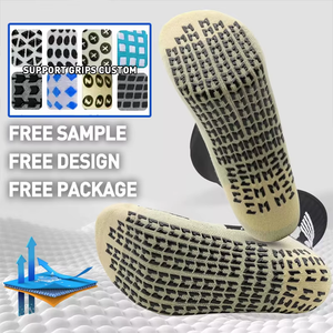 Uron factory low MOQ high Breathable suitable custom football grip socks