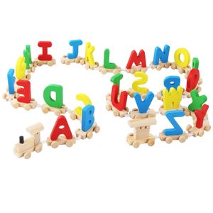 Multi Function Novelties Color Cognition Building Block Sets Autism 26 Letter Small Train Wholesale Toys For Kids Boys Girls