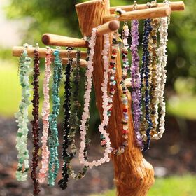 Wholesale Spring and summer seaside beach style gravel crystal necklace women's accessories versatile hand-beaded clavicle chain