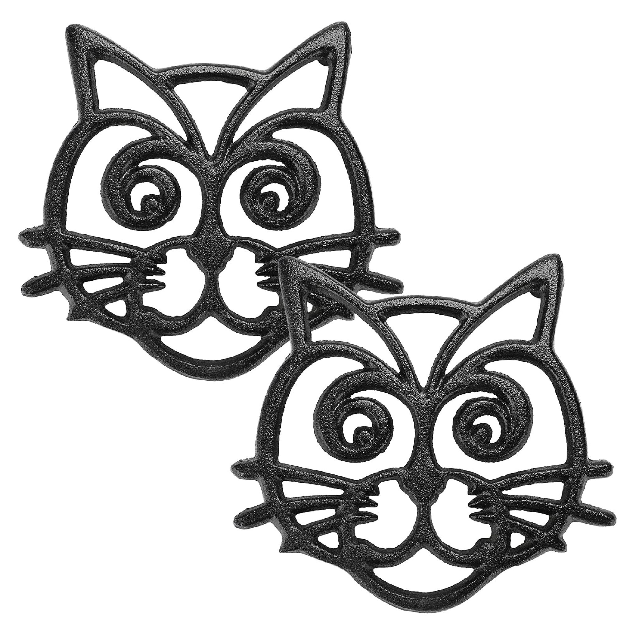 YELLOW ARTS WORK Cat Face Shaped Indian Metal Trivets Brass Finished Handmade Square Round Trivet for Kitchen Table Dinning Table Wholesale Price