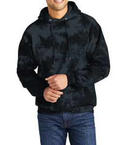 OEM Custom Wholesale Oversized Tie Dye Pullover Fleece Hoodie for Men hooded warm tie dye sweatshirt black and grey