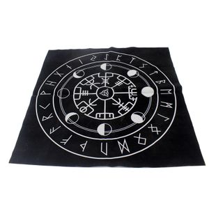 High quality custom 49*49cm printed Velvet Tarot Divination Altar decor Runic Rune tablecloth