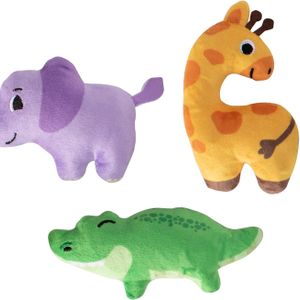 Small Pet Plush Toys Giraffe Elephant Pet Toy Collection
