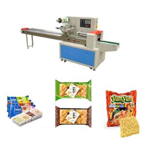 Horizontal small pillow press packing machine candy cake food product packing machine the best automatic cake packing machine