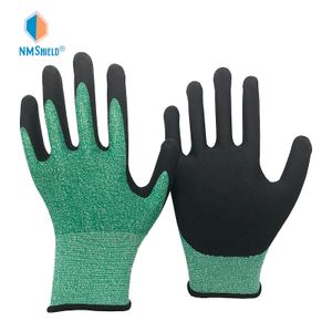 NMSHIELD Recycled Polyester Garden Gloves Working Safety Nitrile Coated Work Gloves for Agriculture