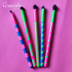 Gracedo 5pcs makeup brush colorful eye shadow brow pencil custom logo free samples private label professional makeup brush set