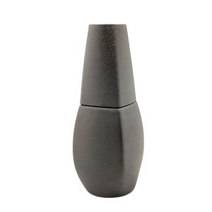 New design matte black empty 15ml uv gel nail polish bottle square with custom matte black nail polish cap and flat brush