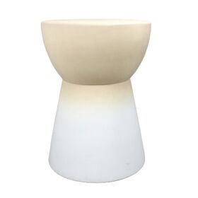 Wholesale 18"H ceramic living room furniture side table stool in gradient color white and nude