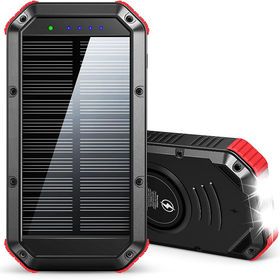 Solar Charger 3,0000mAh Solar Power Bank, PD 18W 3A Quick Charge Wireless Portable Charger