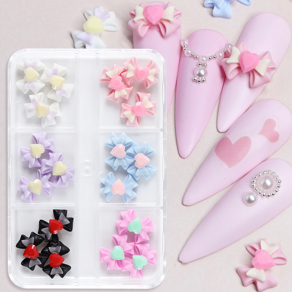 18pcs/box Mixed Assorted Sailor Moon Resin Bow Accessories Decoration Plastic Kawaii Nail Art Charms