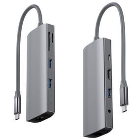 Laptop 9 in 1 4K HDMI USB-C Docking Station and Portable Multifunction Single Wire usb3.0 hub 9 port with power supply For Laptop