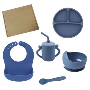 Hotsell silicone baby feeding bibs bowl plate spoon and folk set