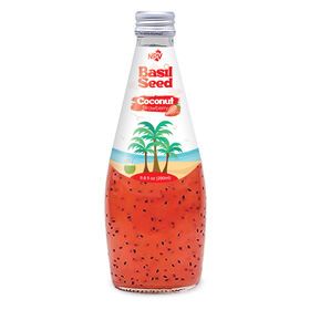 OEM  290 ml bottle  Basil Seed Drink Coconut Water Strawberry  Flavor Free Sample Free Design
