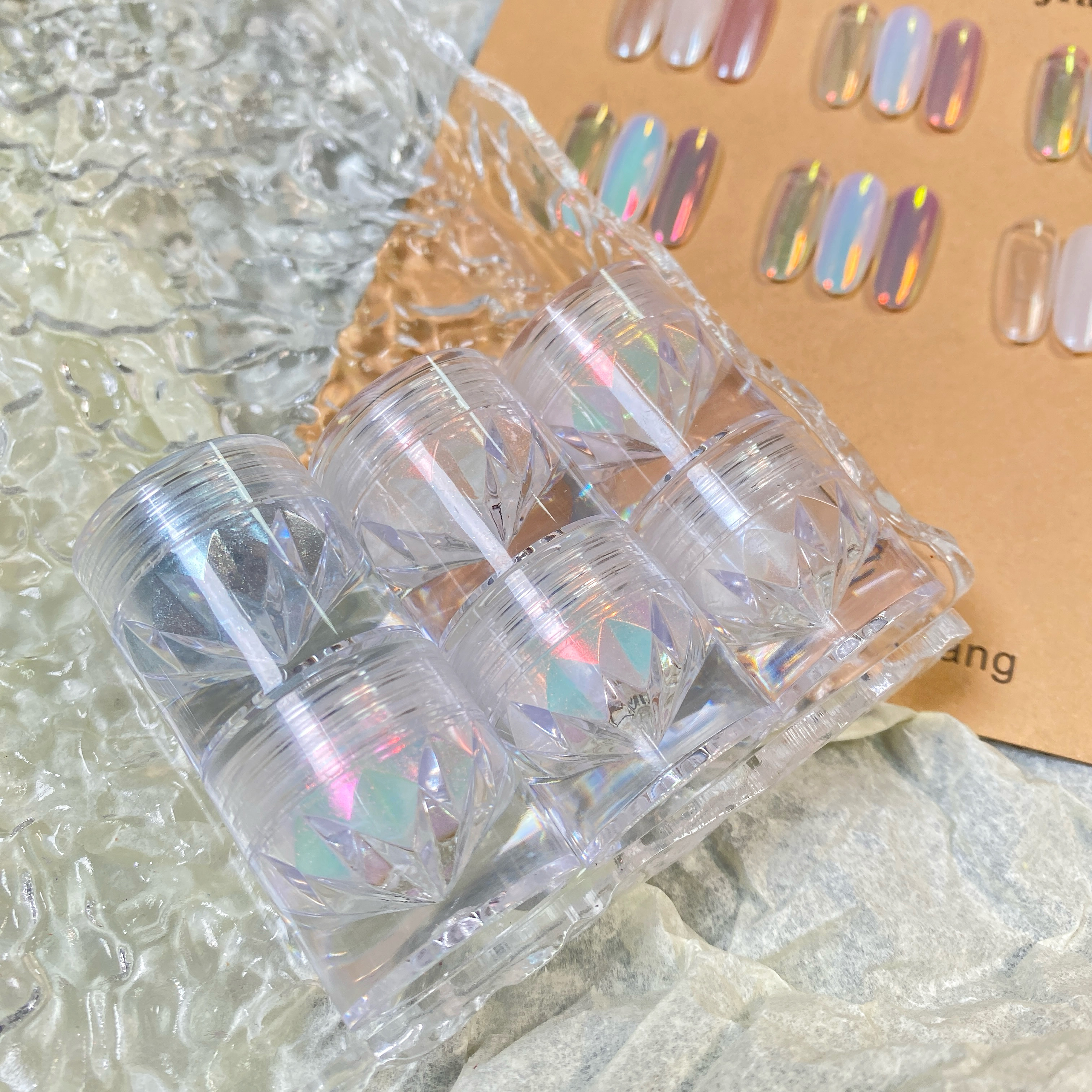 Guangzhou Qianziyin Cosmetics Co., Ltd. Most Popular 6 Colors Moonlight Nail Powder Set Aurora Powder Acrylic Powder for Nail Art