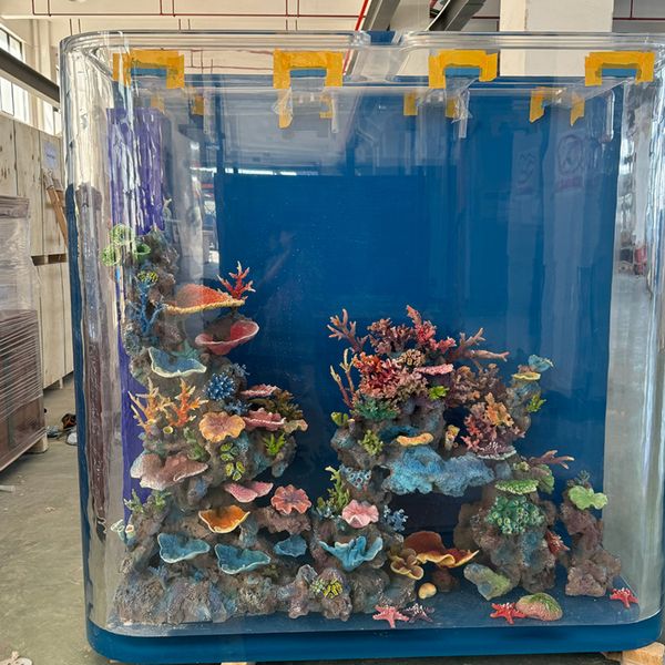 Custom high quality clear outdoor acrylic aquarium commercial  curved aquarium fish tank