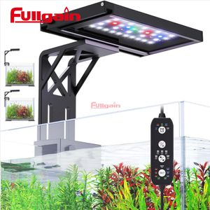 Fullgain FG188 24/7 Cycle Fish Tank Light Full Spectrum Auto On/Off Adjustable Brightness Height Clip On Aquarium Light