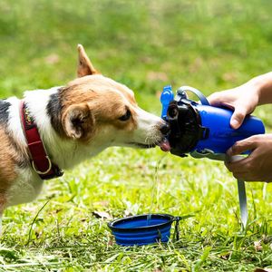 Wholesale Leak Proof Travel Bottle with Pet Food Container and Collapsible Bowls Outdoor Dog Water Bottle For Walking - Camping
