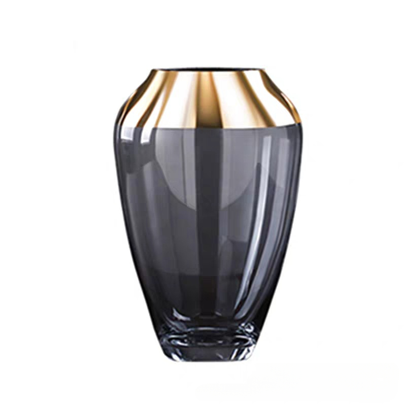 Nordic colored clear glass vase home decoration living room office flower arrangement dry flower decoration ornament vase