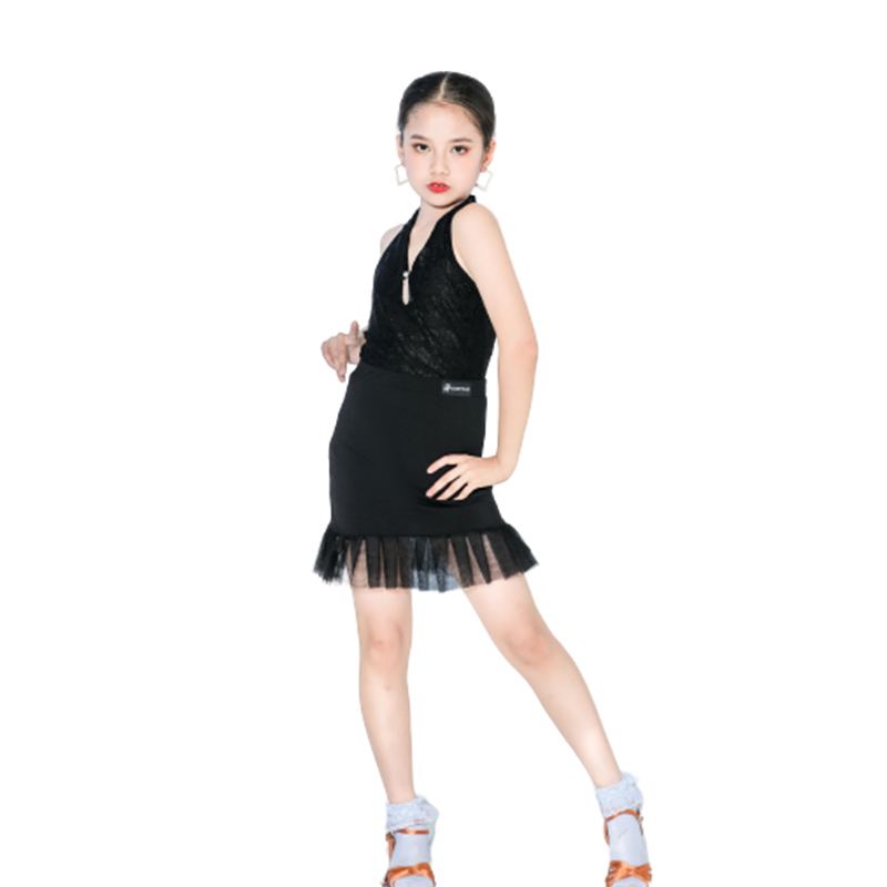 Shangrao Yifeiya Clothing Co., Ltd. Wholesale Price Cheap Cotton+Spandex Latin Dance Clothing Girls Latin Dancing Costumes Custom Latin Skirt