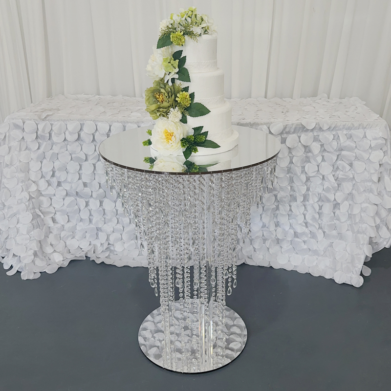 Mirror Crystal Wedding Cake Table Decoration Cake Stand Chandelier Style Dessert Table Display Set