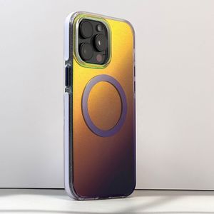 2024 New Designer Magnetic Phone Case Colorful Frosted Chameleon Gradient Custom Phone Case for iPhone 13 14 15 16 Pro Max Case