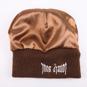 Custom Logo Unisex Acrylic Knitted Beanie Hat manufacturer Winter Skull Jacquard satin lined beanie custom logo