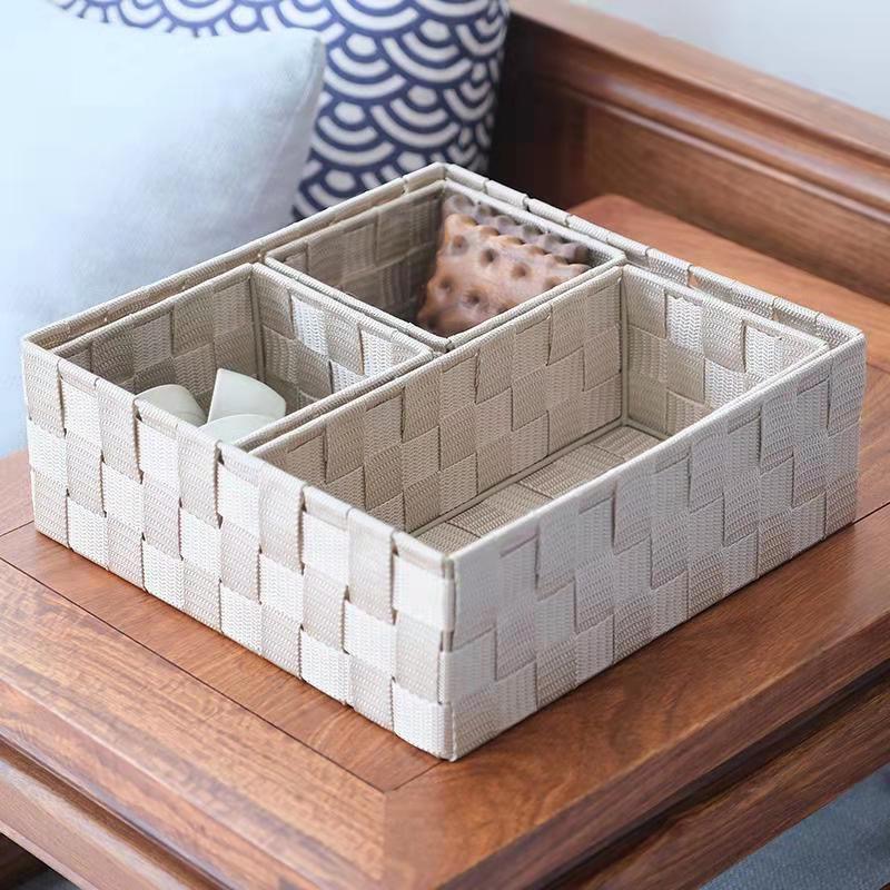 Qingdao Youyijia Crafts Co., Ltd. Wholesale Handmade PP Strap Non-Woven Polypropylene Decorative Weaving Basket