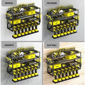 Joyings Power Tool Organizer With Charging Station With 8 Outlets Heavy Duty Wall Mount Power Tool Storage Organizer Rack
