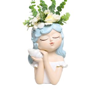 Roogo Fairy Princess Sea Inspired Planter Ample Room for Large Greenery, Elevating Home Decor with Elegance