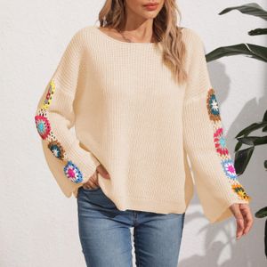 Kiteng USA 2024 High Quality off shoulder Crocheted sweater Women's Sweaters long  sleeve women's top Custom Order Small MOQ