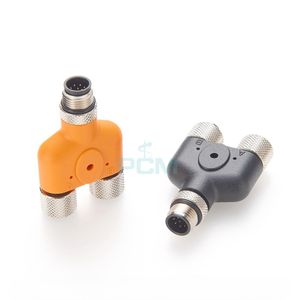 NMEA2000 M12 3/5/8 Pin Y type 3 way splitter  A code male to 2 female adapter for sensor plug,N2k M12 round connector for Marine