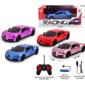 Hot Boys Toys 1:18 Simulation 4-Way RC Car with Handlebar Remote Control Spray Lights