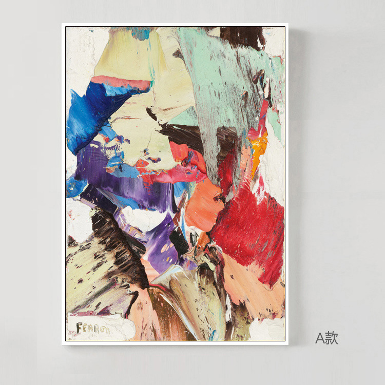 Shanxi Mengze Trading Co., Ltd. Modern Living Room Large-Sized Hanging Abstract Decorative Paintings Color Blocks Oil Paintings Art Paintings