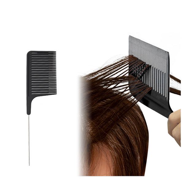Hair Stylist Comb Stainless Steel Rat Tail Comb Hair Highlight Comb