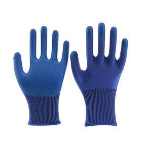 wear-resistant embossed protective cut resistant non-slip latex safety gloves for construction sites and workshops