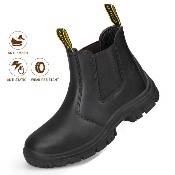 GUYISA functional protective footwear construction miner safety working shoes men's genuine leather safety boots