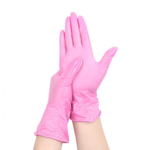Wholesale gloves Manufacturer pink disposable nitrile gloves Powder Free Safety  Gloves