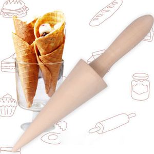 Kitchen Pastry Tools Wooden Pizzelle Roller Ice Cream Cone Mold Krumkake Pastry Tool Waffle Cone Roller