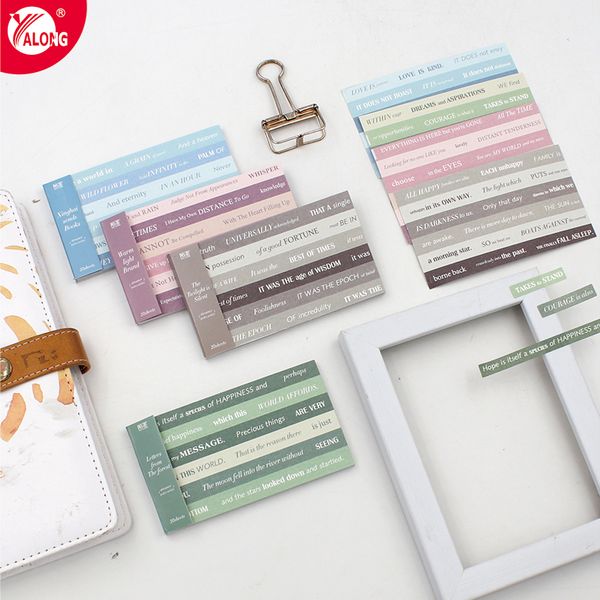 Yalong Tinder Text Stickers This English Library Series And Paper Note Stickers Custom Sticker book