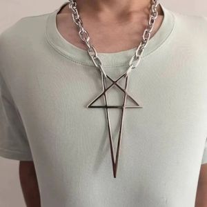 Punk Hip Hop Trend Chain Choker Y2K Fashion Unisex Adult Gothic Star Charms Pendant Necklace Jewelry Accessories Gifts