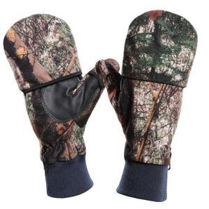 Factory Custom Half-Finger Warm Camouflage Hunting Gloves with Cap Waterproof Fitness and Outdoor Sports Gear for Fishing