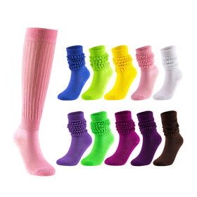Wholesale Colorful Long Girls Women Custom Heavy Slouch Socks Thick Cotton Knee High Slouch Socks For Women